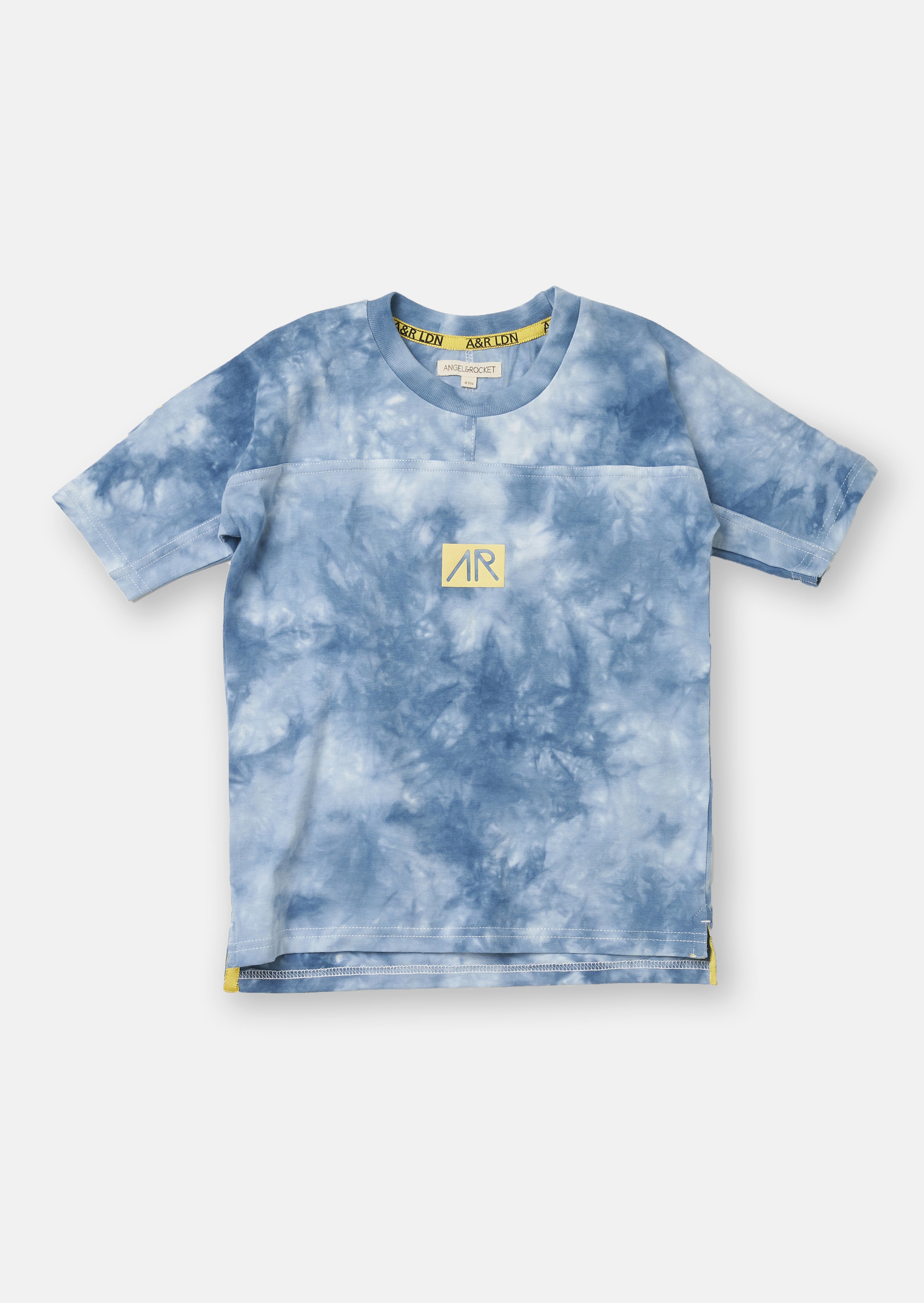 Boys Blue Tie Dye Printed Round Neck T-Shirt
