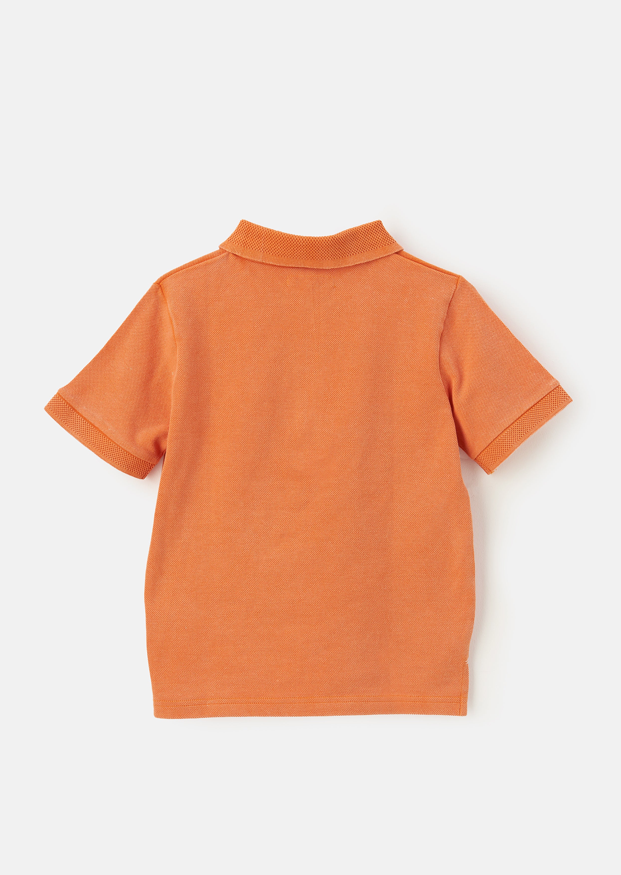 Boys Orange Polo Collar Cotton T-Shirt