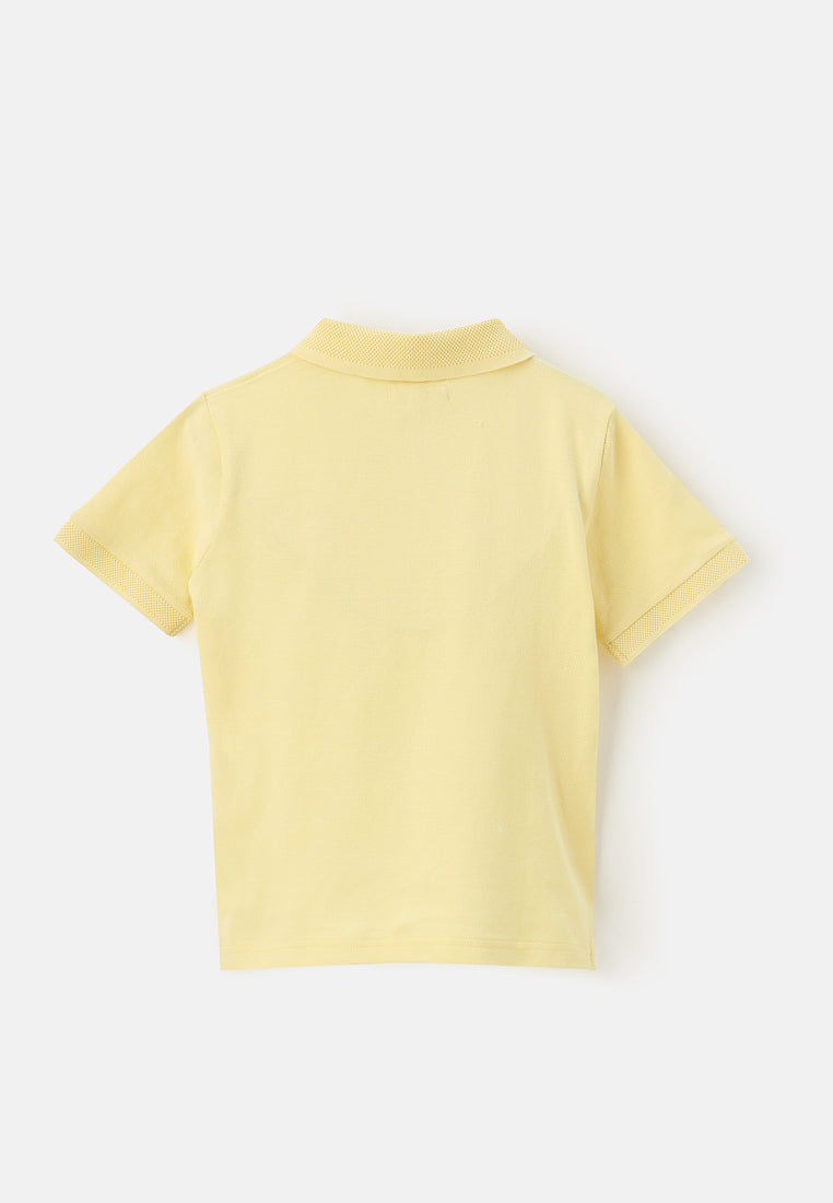 Boys Polo Collar Cotton Yellow T-Shirt