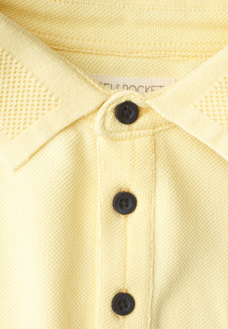 Boys Polo Collar Cotton Yellow T-Shirt
