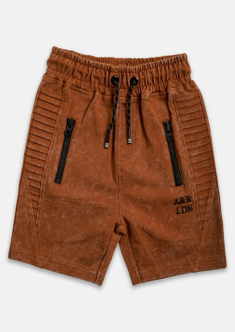 Boys Acid Wash Brown Shorts