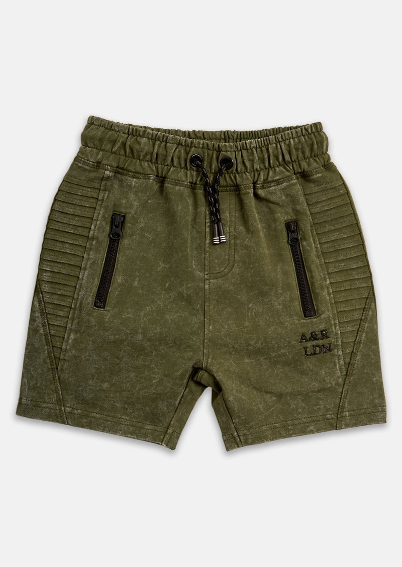 Boys Acid Wash Green Shorts