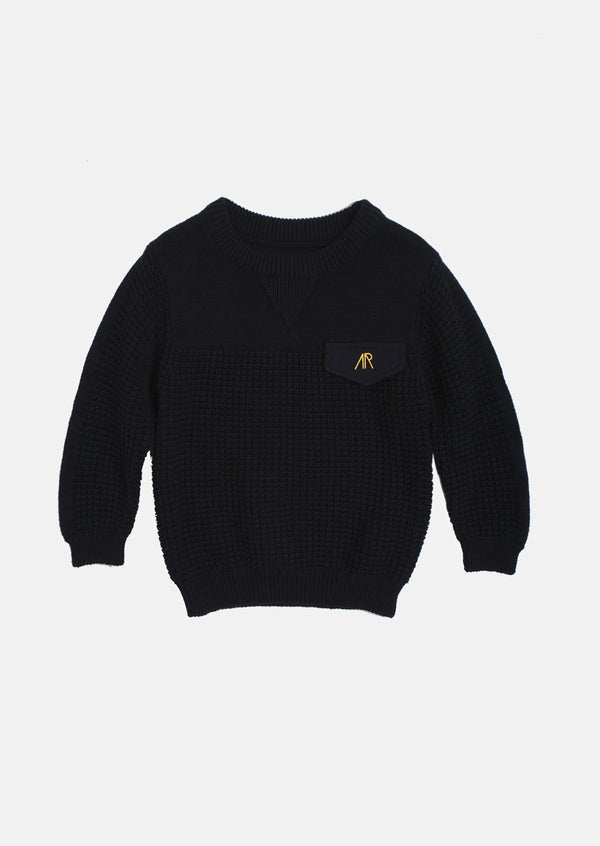 Boys Solid Navy Smart Sweatshirt