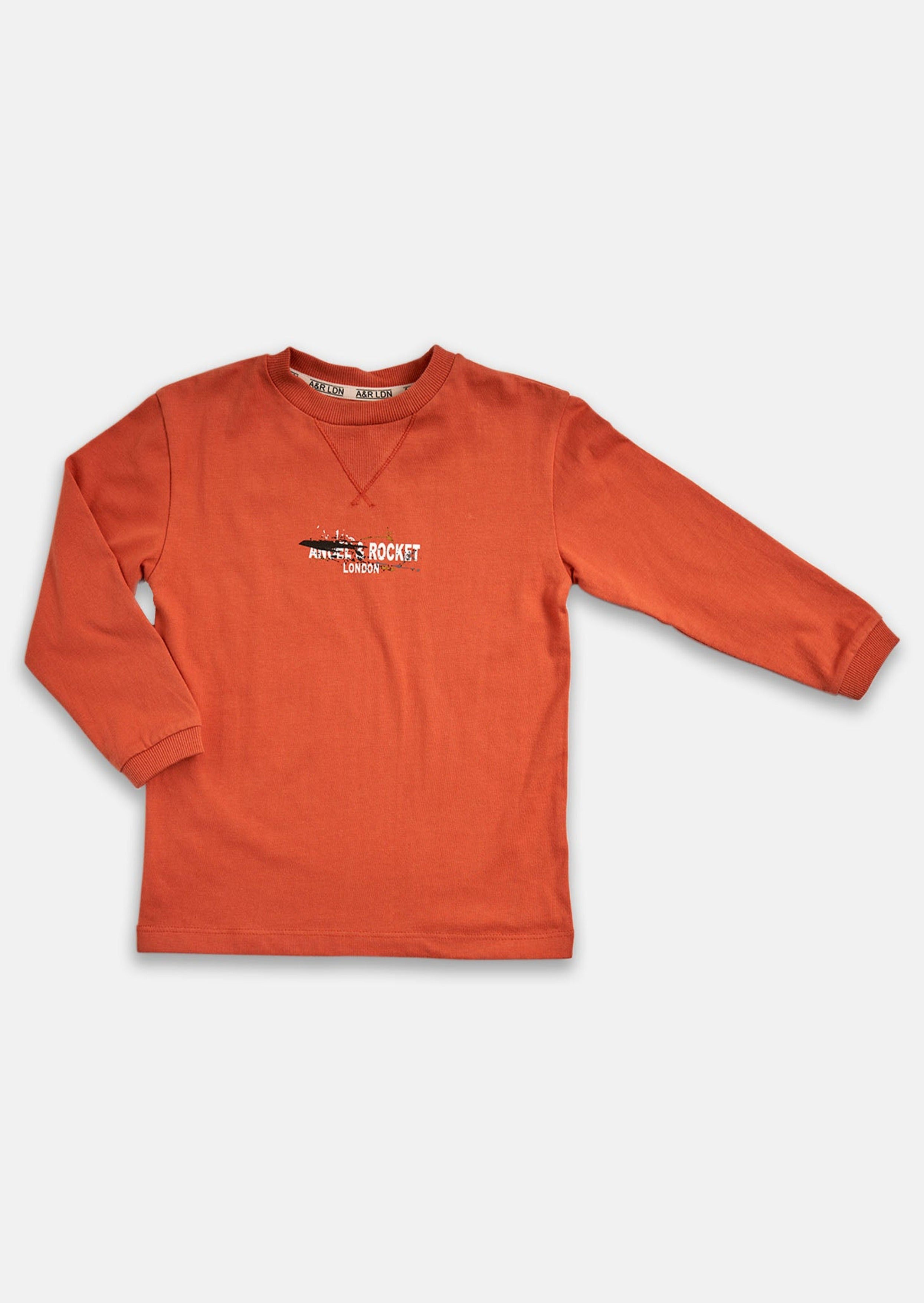 Boys Cotton Solid Brown Sweatshirt