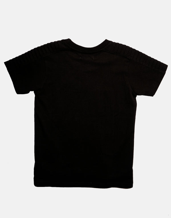 Boys Black Brand Printed Graphic T-Shirt