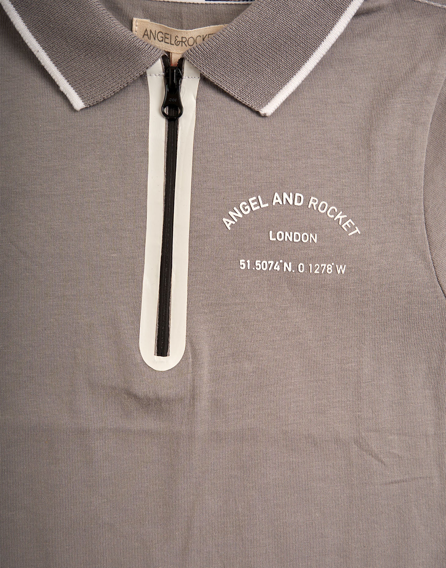 Boys Sporty Polo Collar Grey T-Shirt