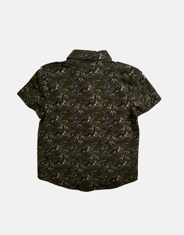 Boys Camo Style Printed Half Sleeve Shirt
