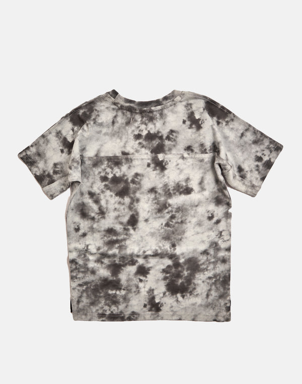 Boys Grey Tie Dye Printed Round Neck T-Shirt