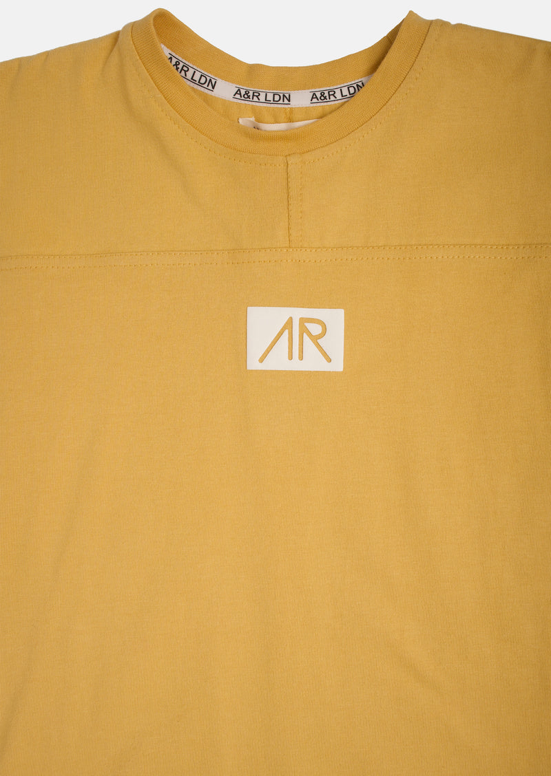 Boys Solid Yellow Round Neck T-Shirt