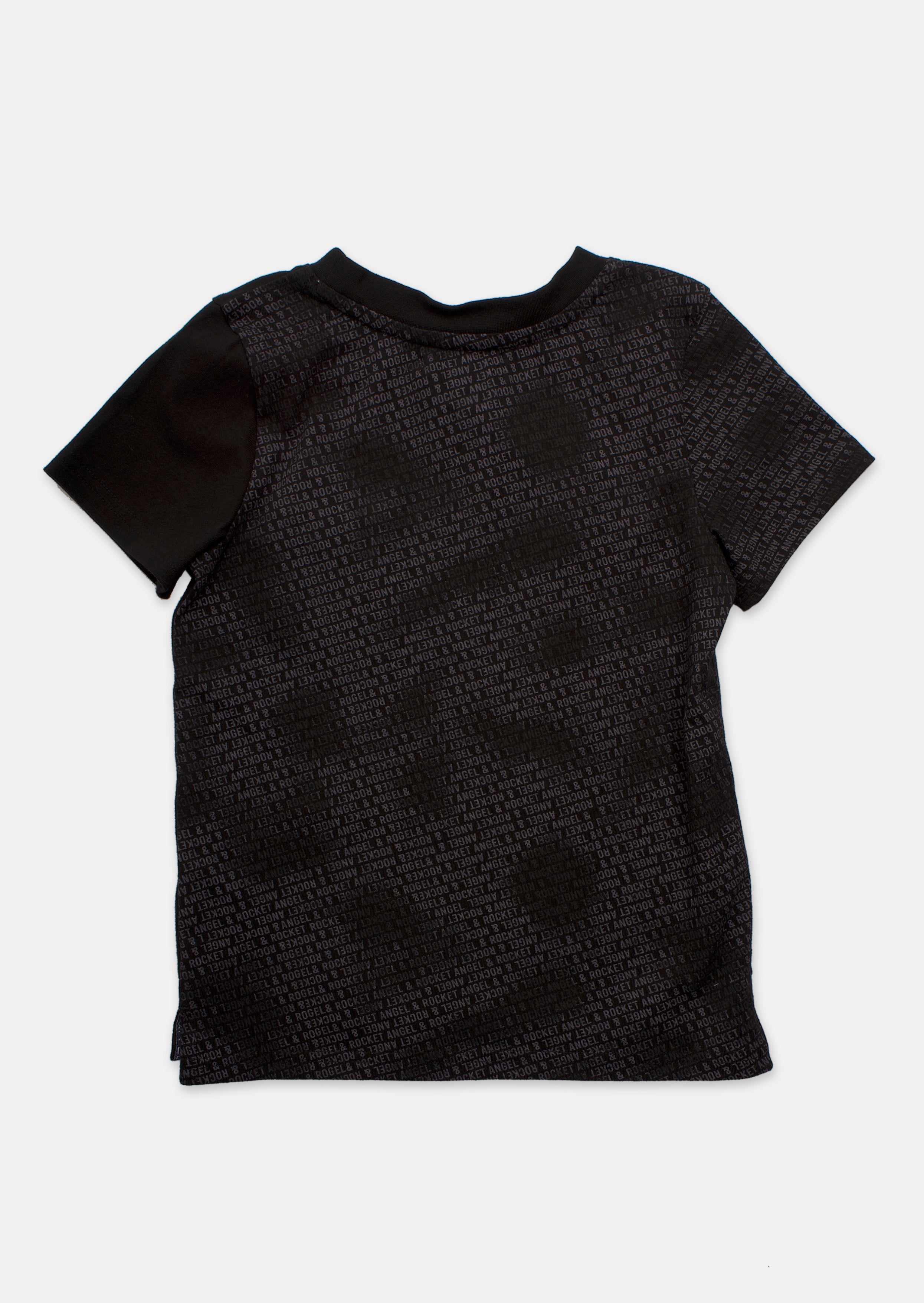 Boys Colour Block Printed Black T-Shirt with Pocket