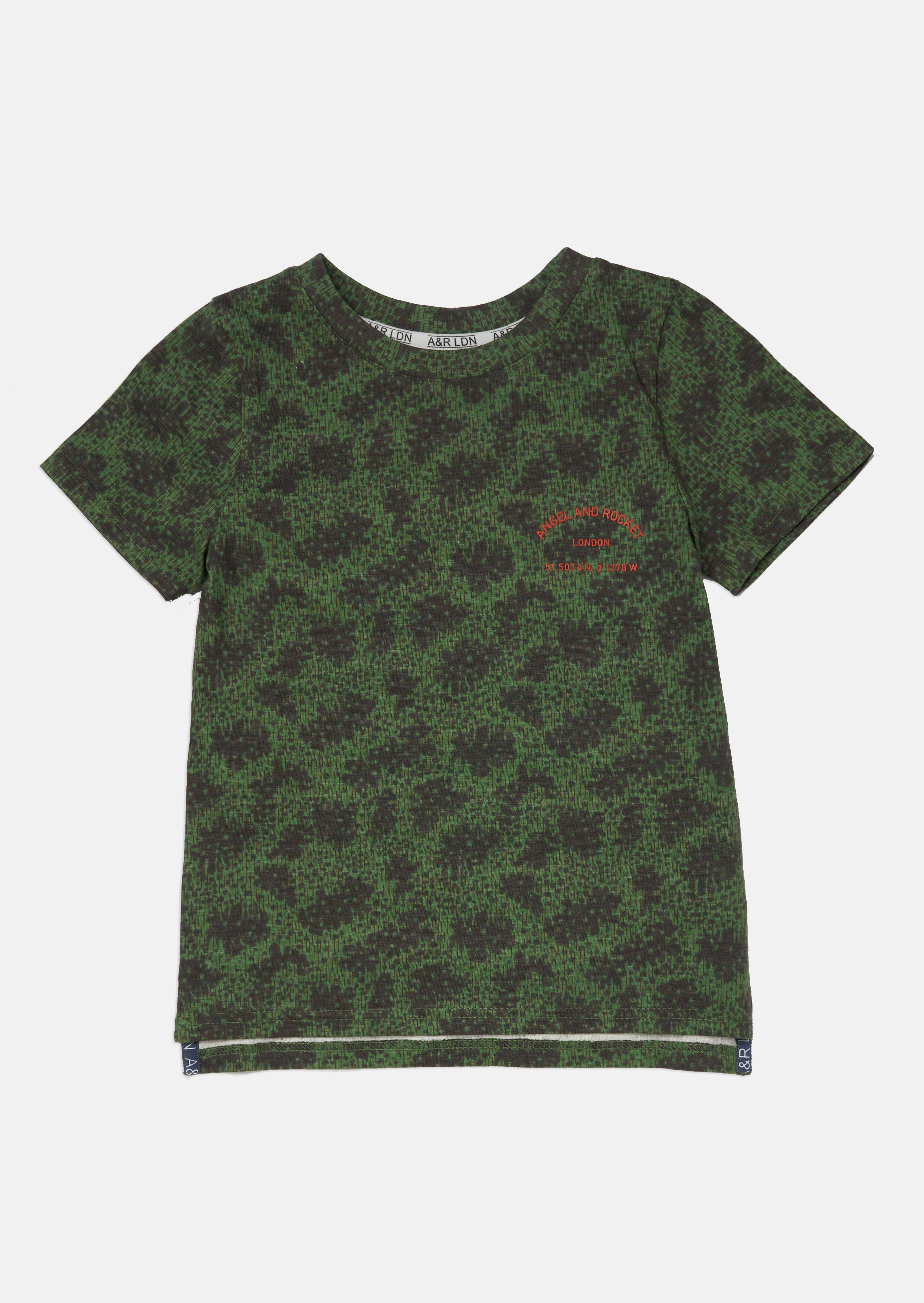 Boys Tropical Printed Green T-Shirt