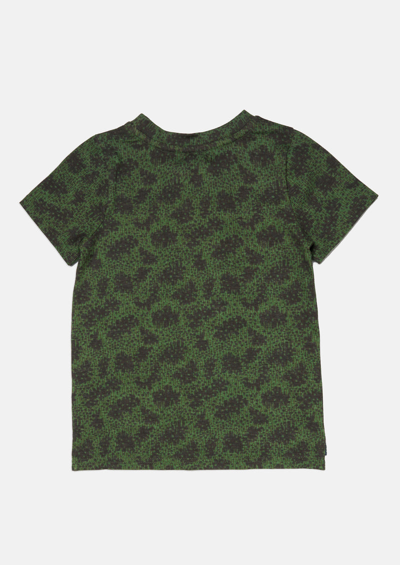 Boys Tropical Printed Green T-Shirt