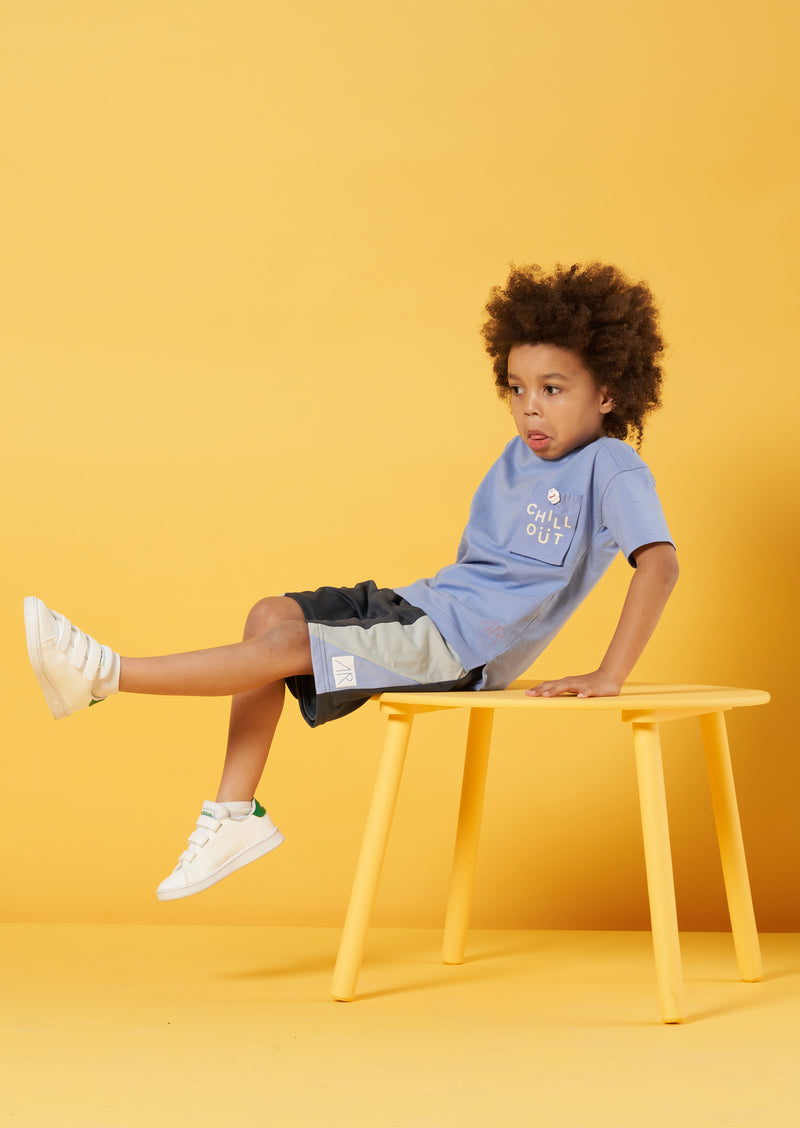 Boys Blue Round Neck T-Shirt with Pocket