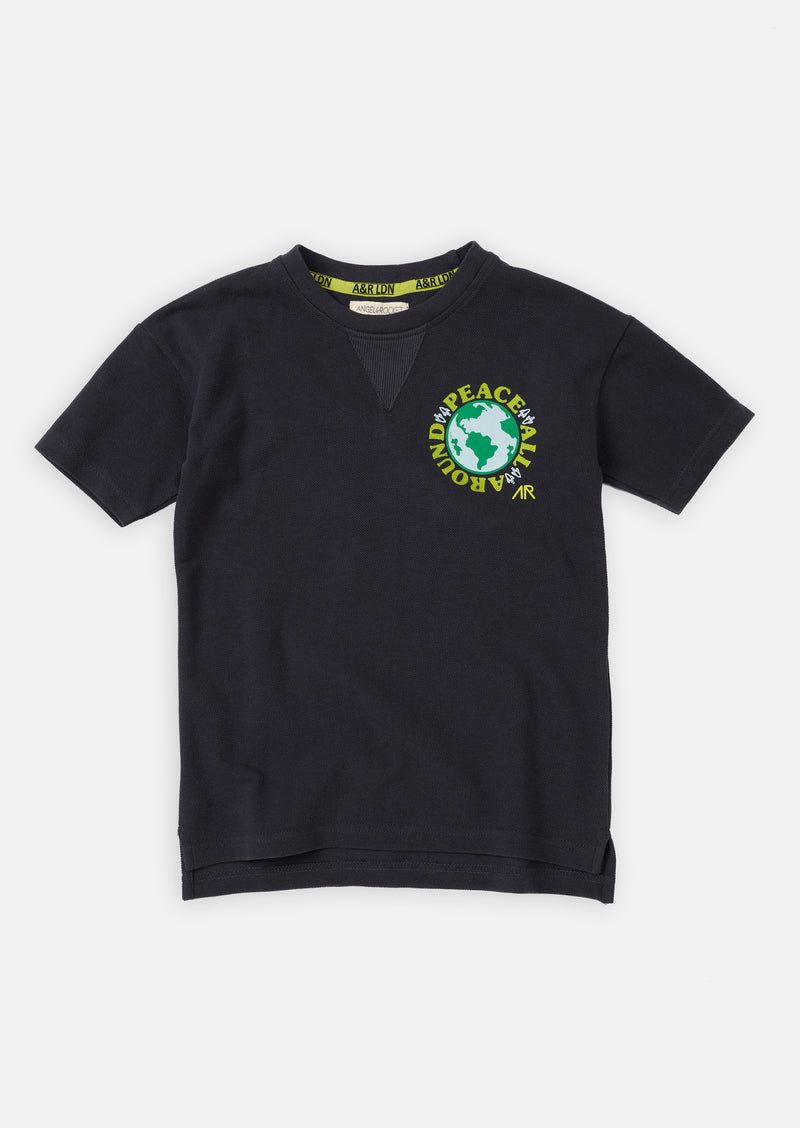 Boys World Printed Navy T-Shirt