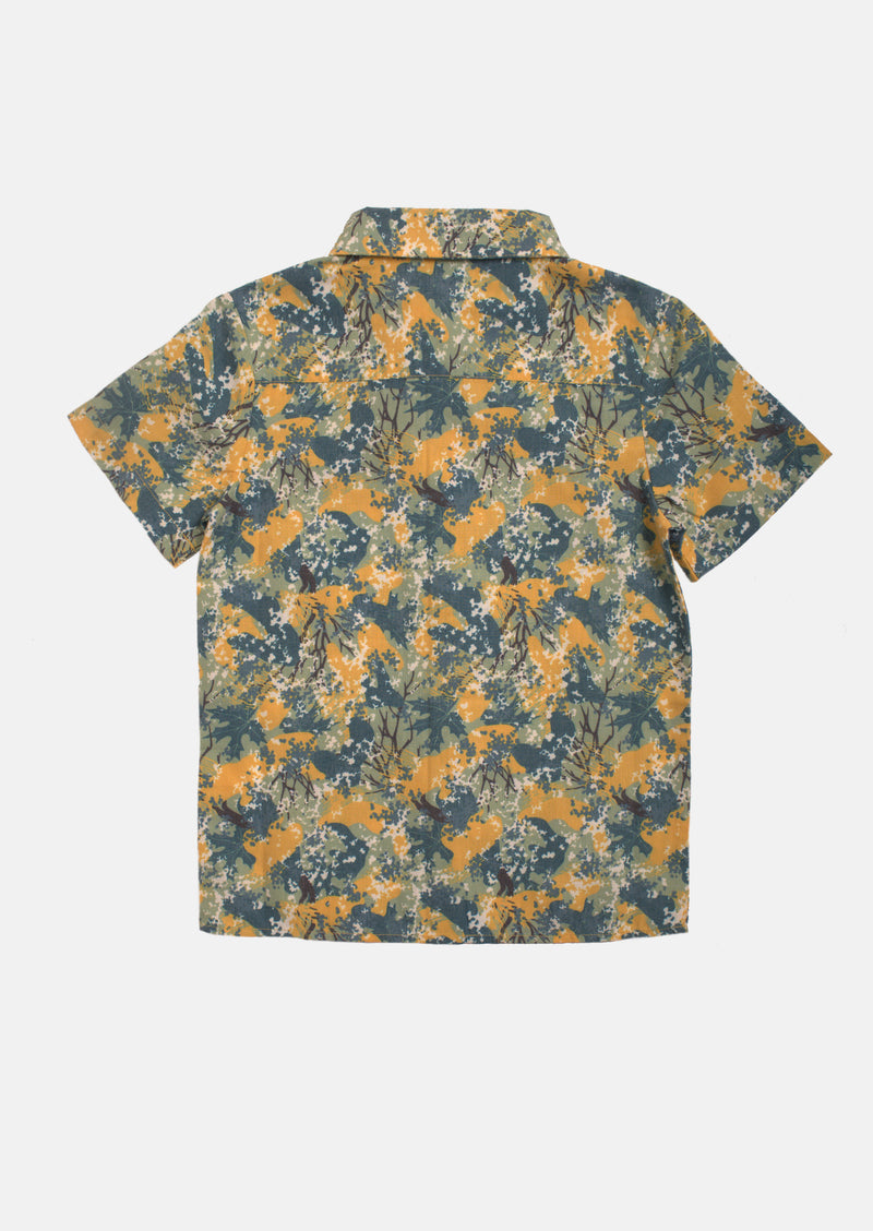 Boys Leaf Printed Half Sleeve Shirt