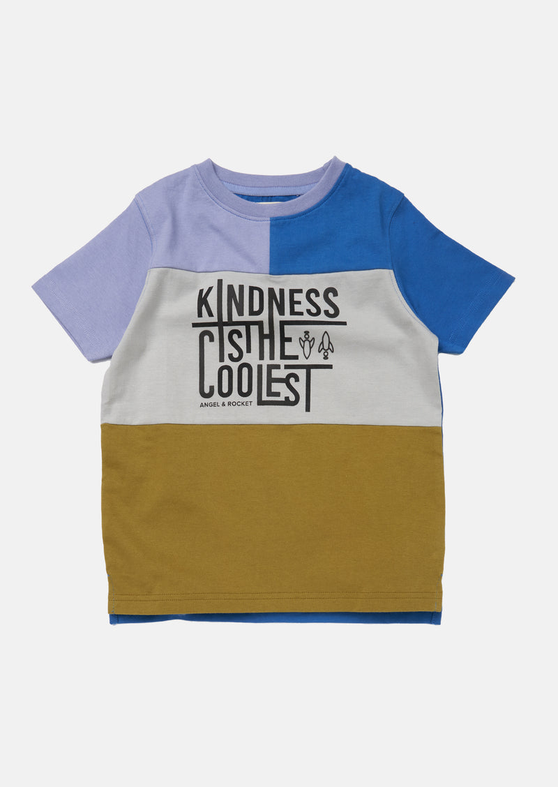 Boys Color Block with Kindness Slogan Printed T-Shirt