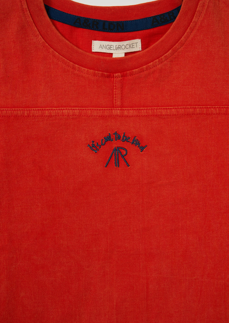 Boys Red Acid Wash Round Neck T-Shirt