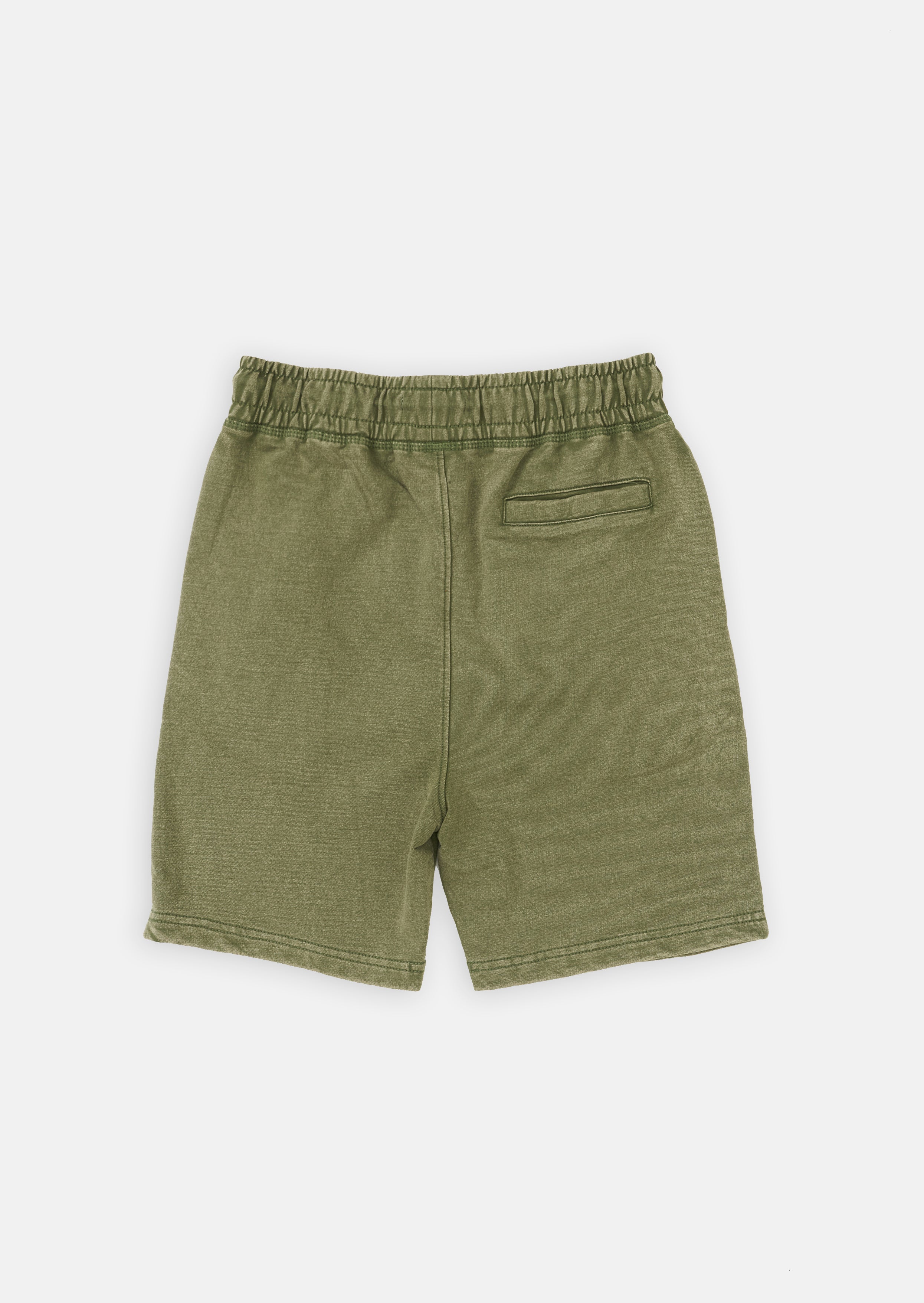 Boys Acid Wash Cotton Green Shorts