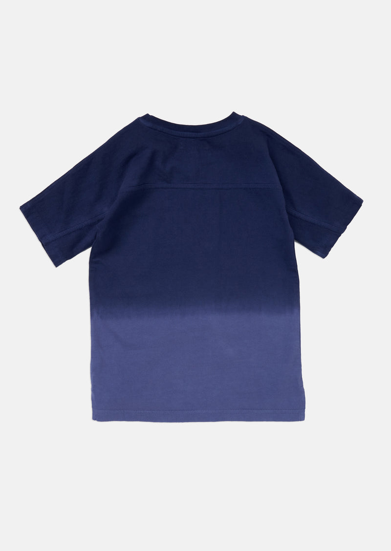 Boys Dip Dye Cotton Blue T-Shirt