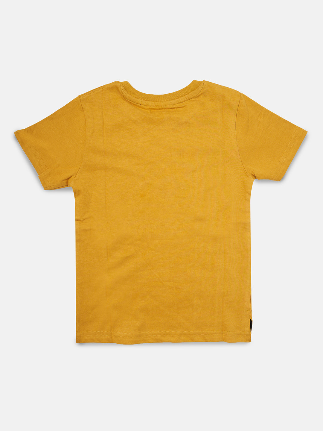 Boys Yellow Dinosaur Printed Graphic T-Shirt