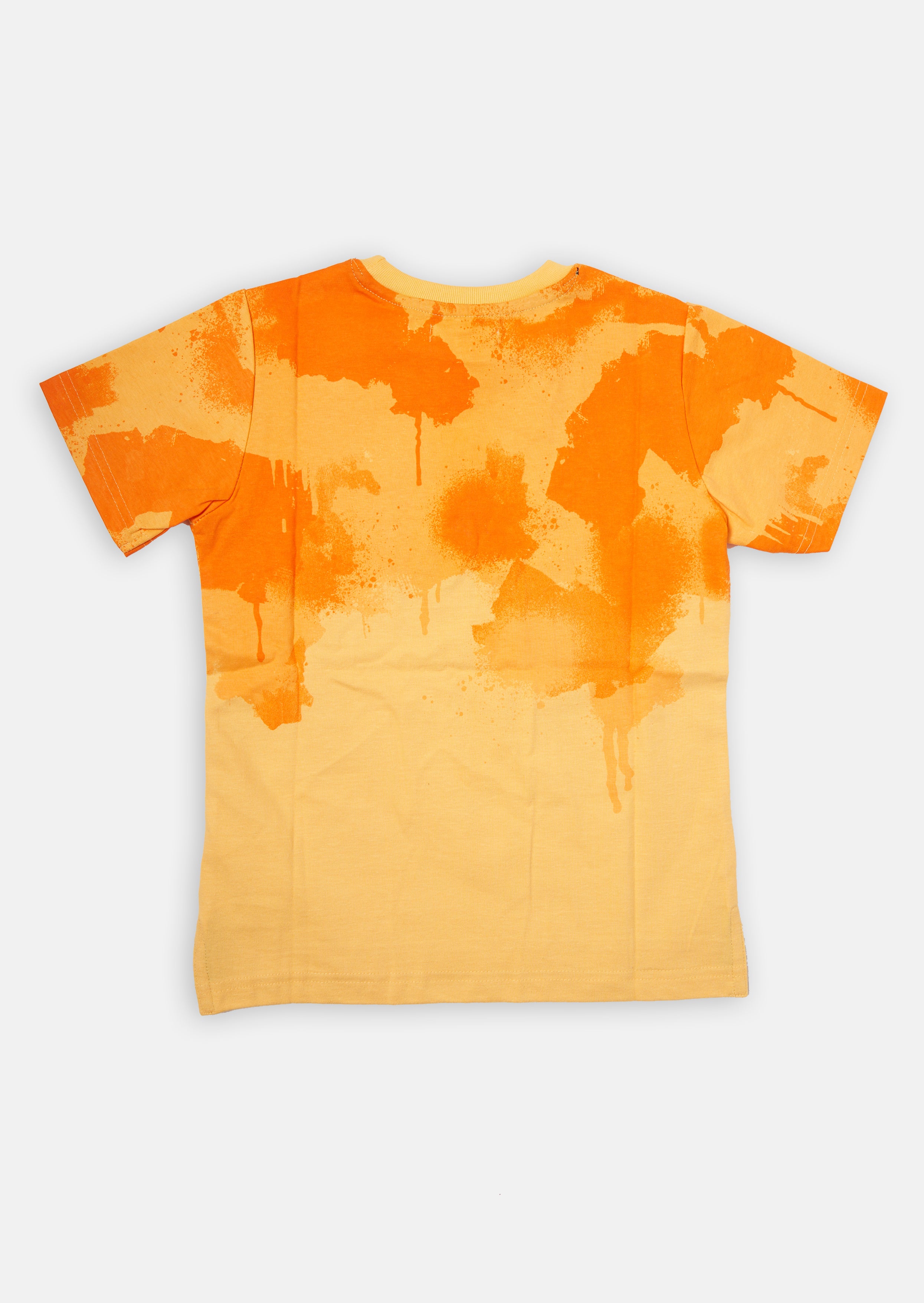Boys Cool Dude Printed Orange T-Shirt