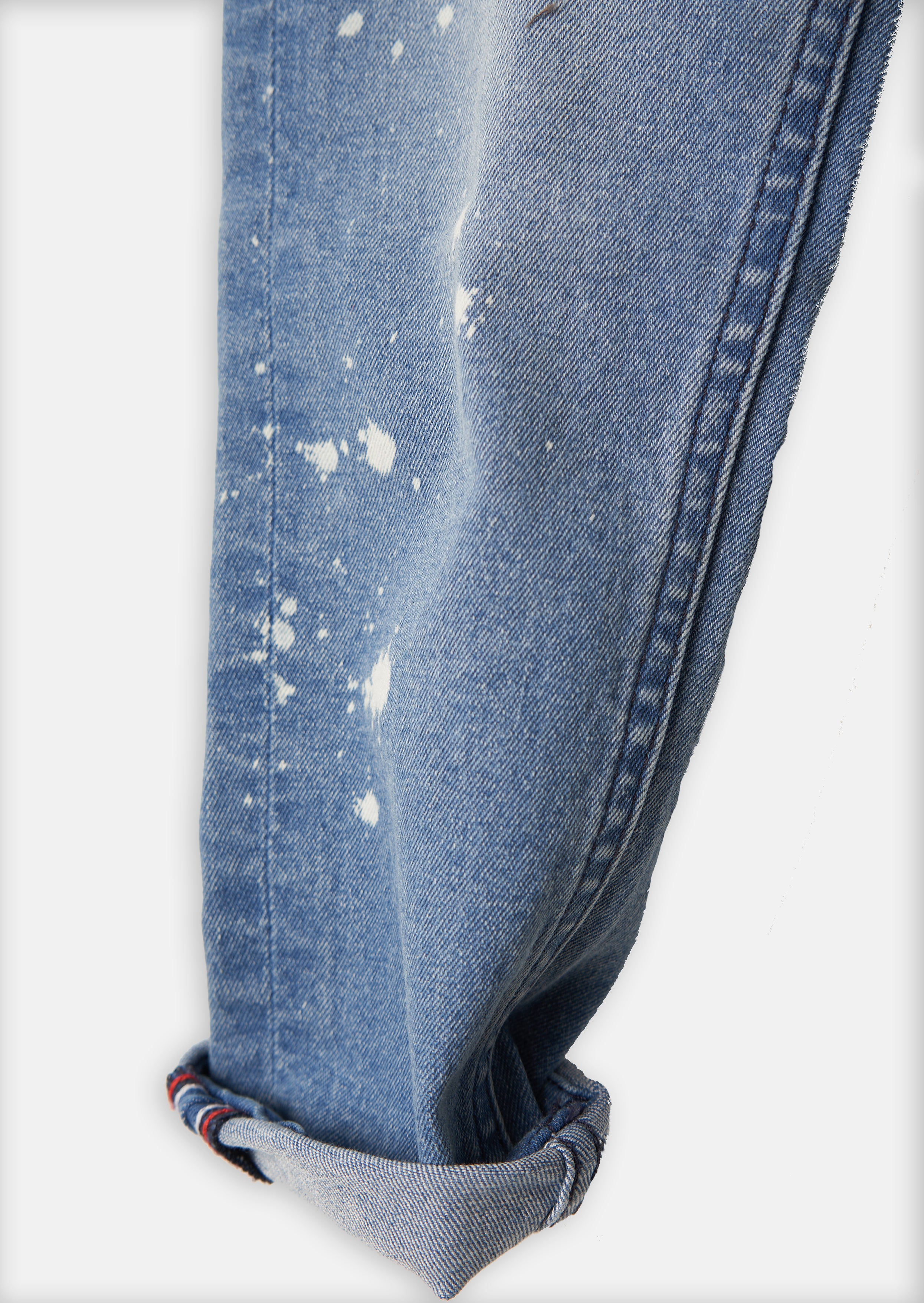 Boys Paint Splat Printed Blue Denim Jeans