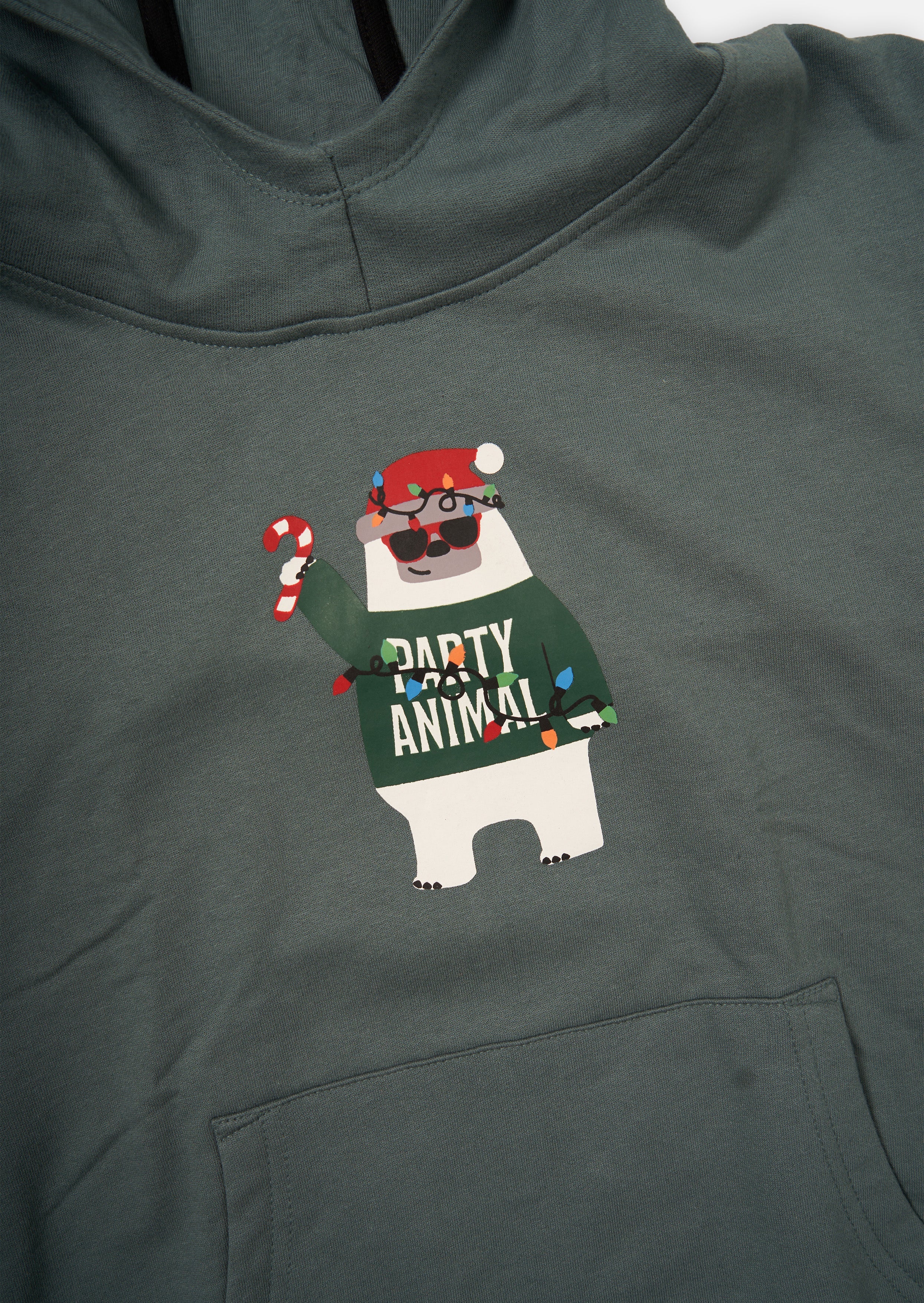 Boys Green Christmas Party Sweat Hoodie