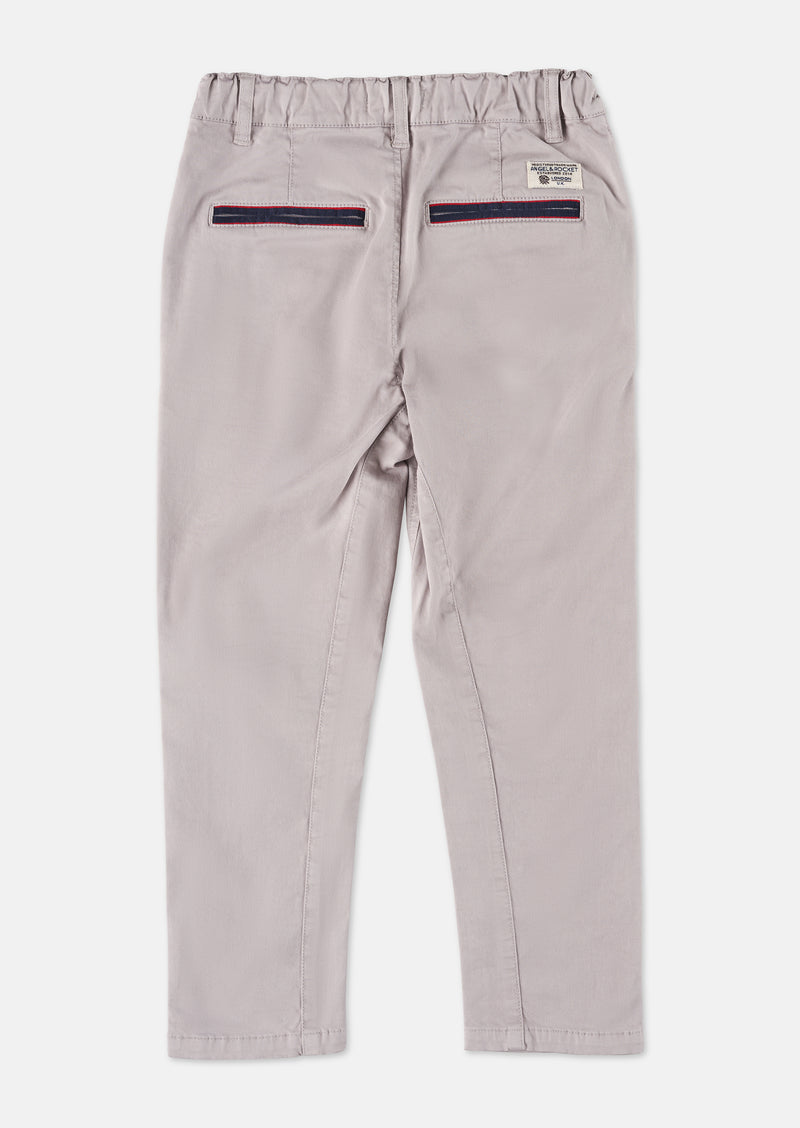 Boys Grey Cotton Smart Pants