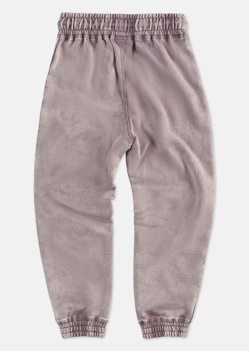 Boys Grey Acid Wash Side Tape Joggers
