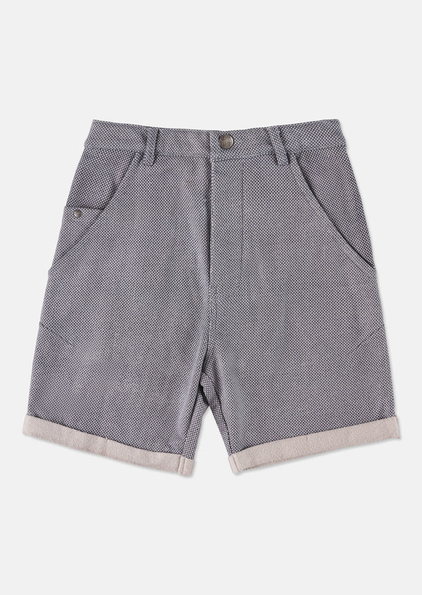 Boys Solid Grey Smart Shorts
