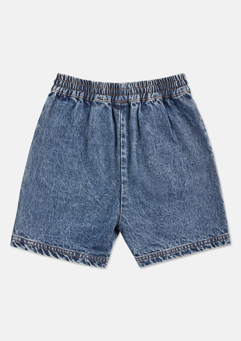 Boys Branded Denim Blue Shorts