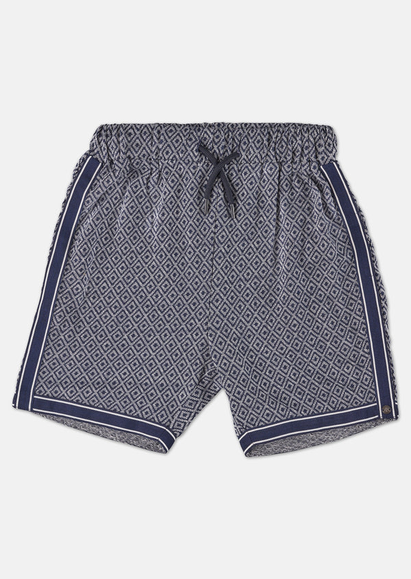 Baby Boy Blue Smart Printed Cotton Shorts