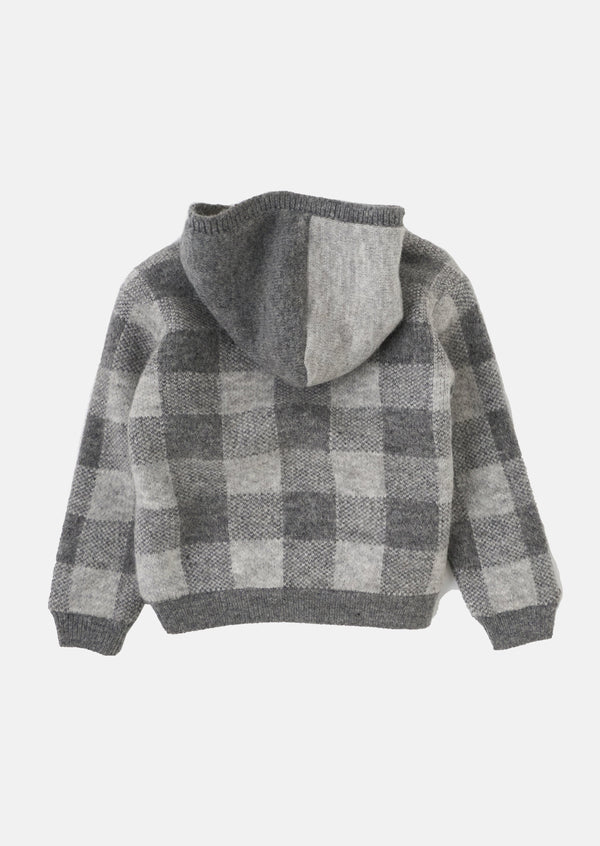 Baby Boys Checked Grey Hoodie