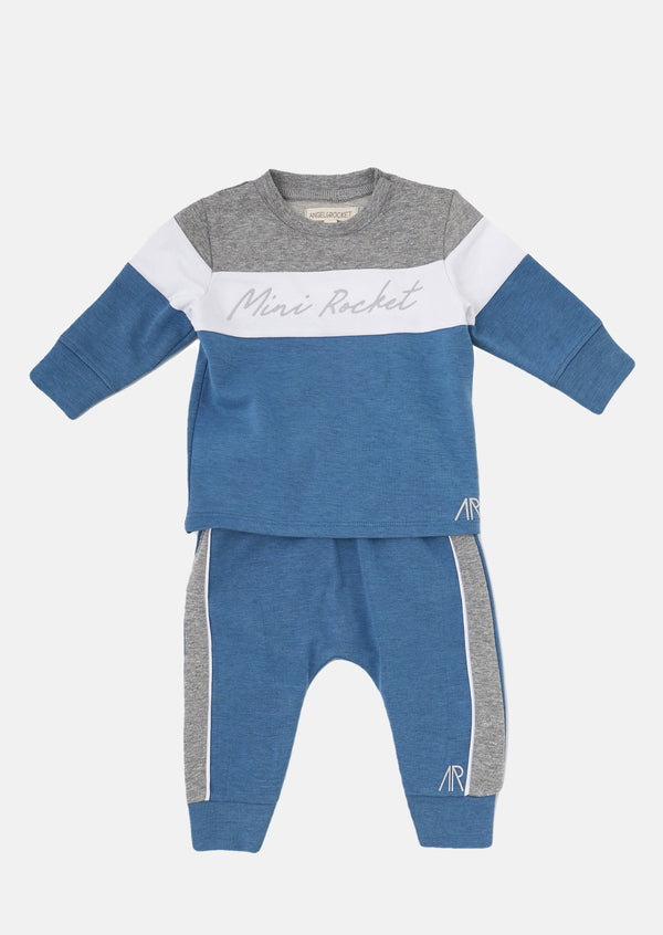 Baby Boy Solid Blue Co-ordinated Set