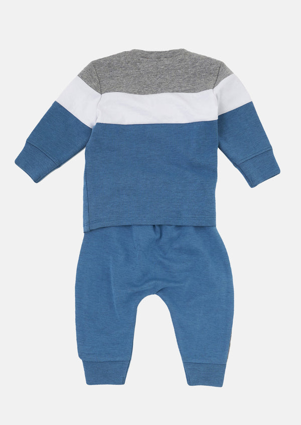 Baby Boy Solid Blue Co-ordinated Set