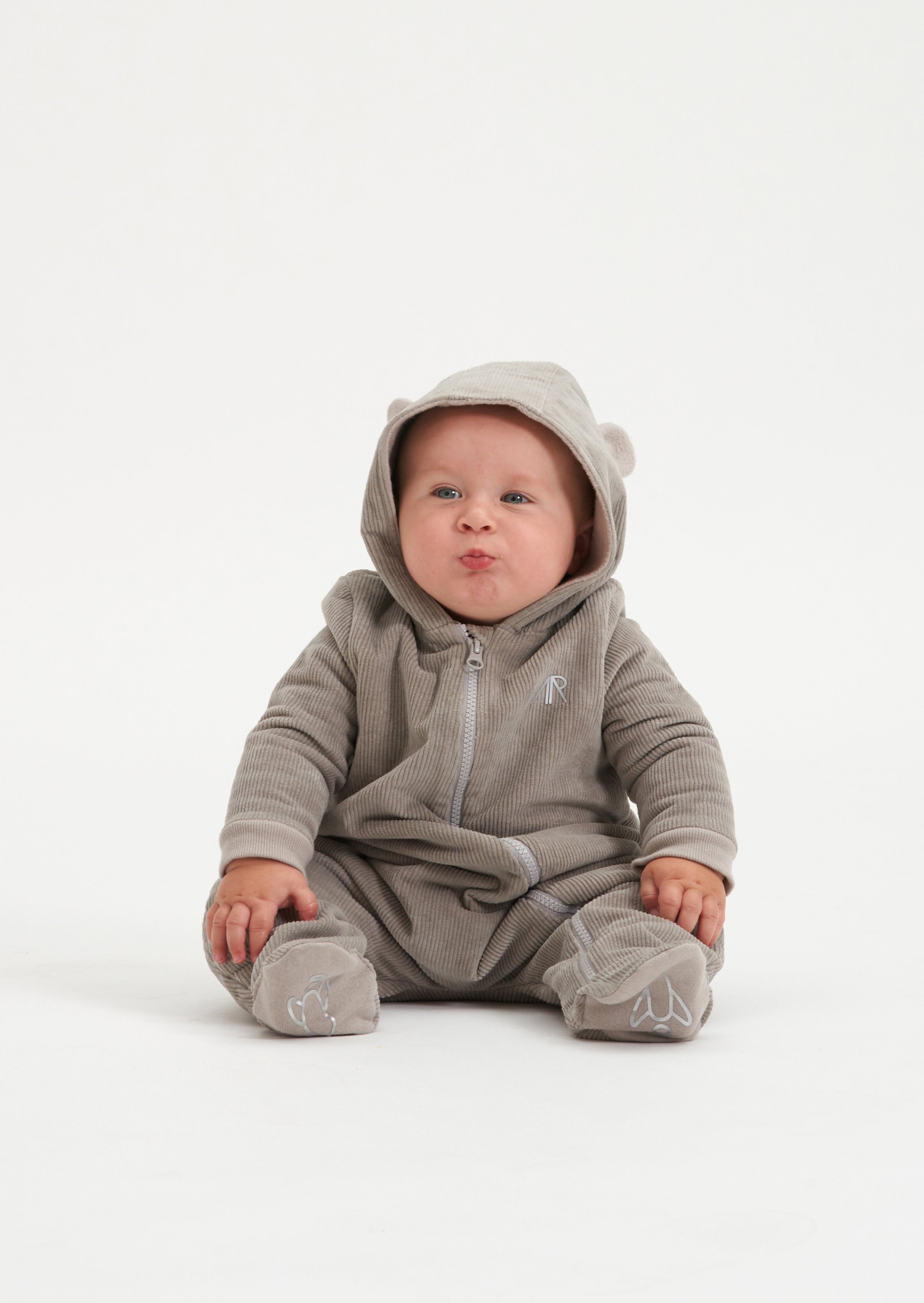 Baby Boy Grey Snowsuit with Hood