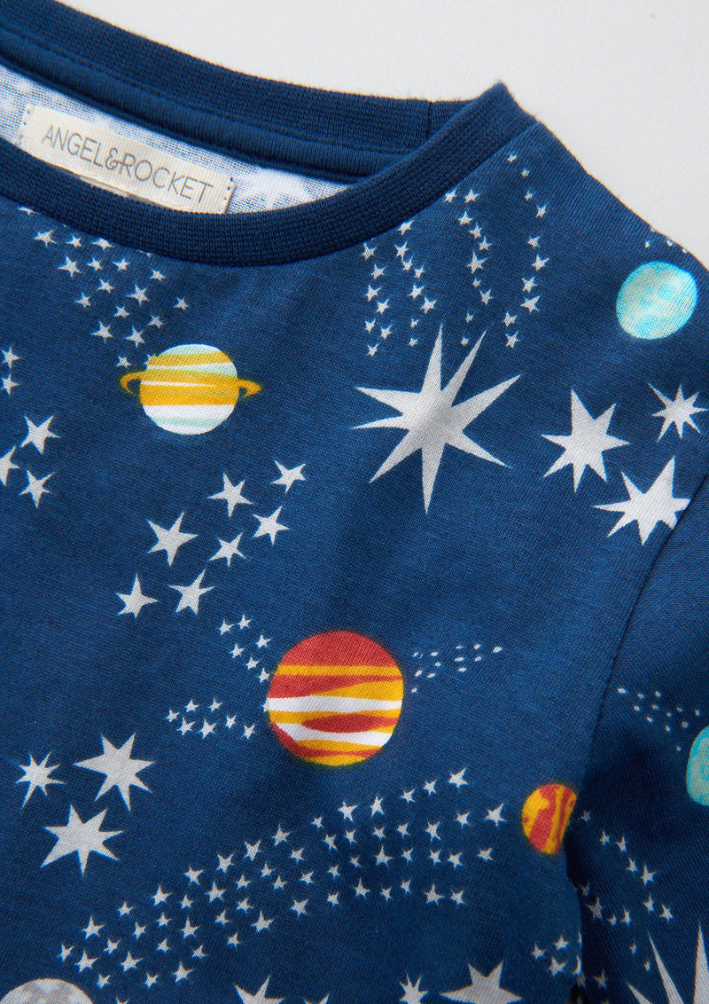 Baby Boy Milky Way Printed Blue Co-ordinated Set