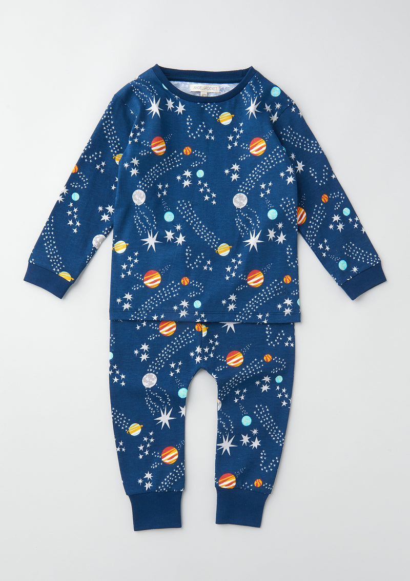 Baby Boy Milky Way Printed Blue Co-ordinated Set