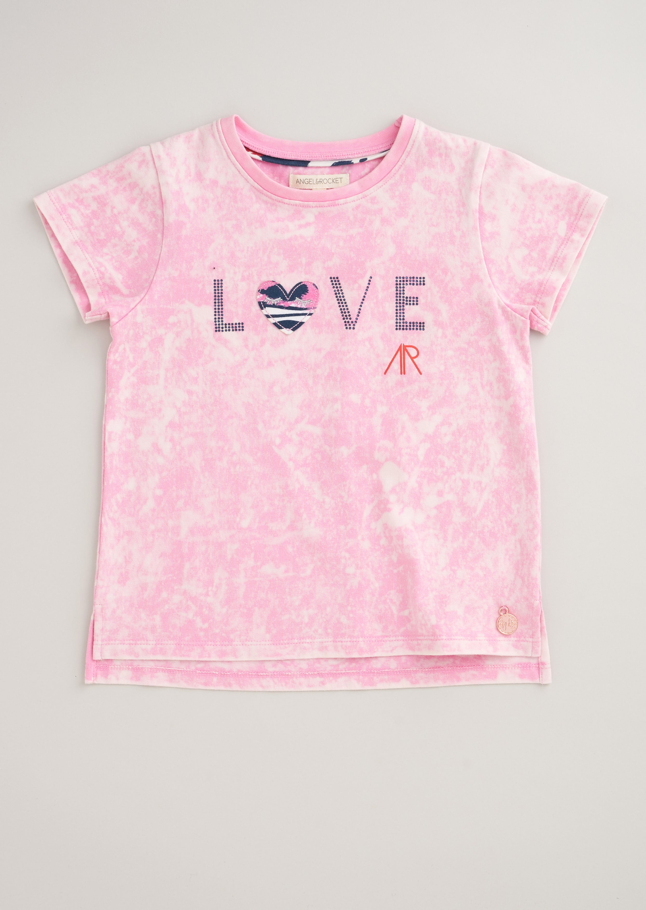 Girls Love Slogan Printed Pink T-Shirt