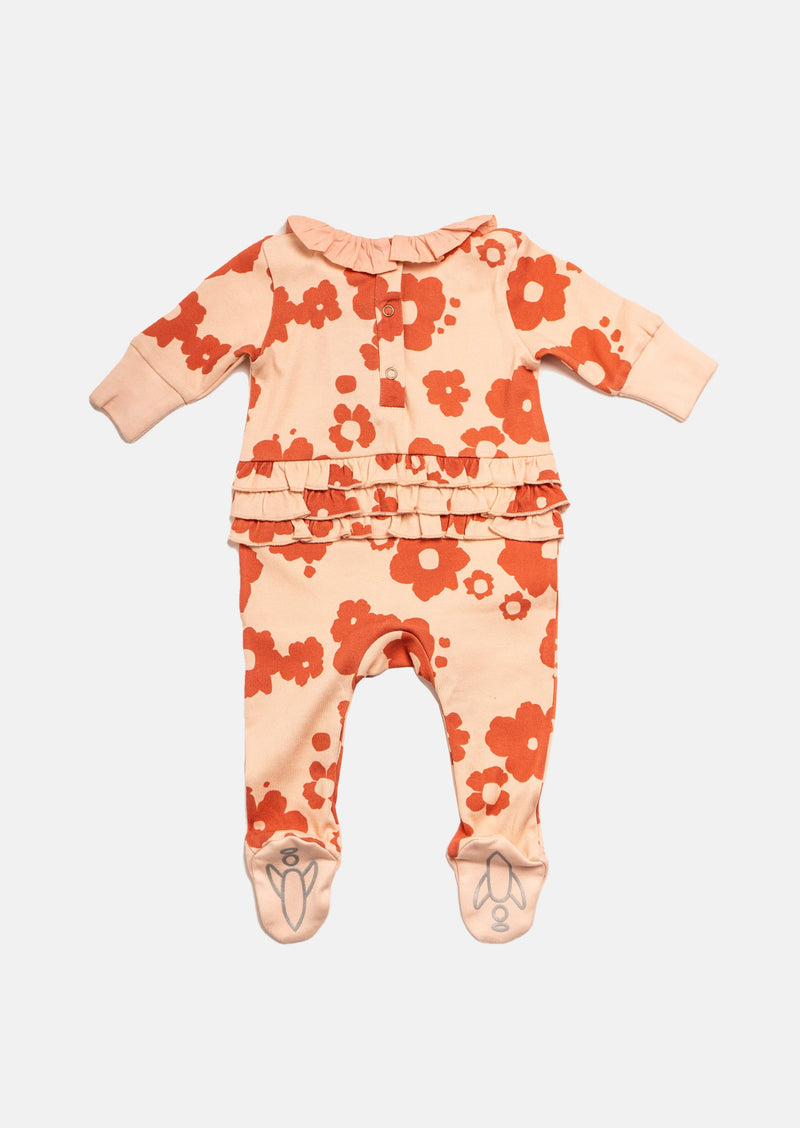 Baby Girl Pink Floral Printed All in One Sleepsuit